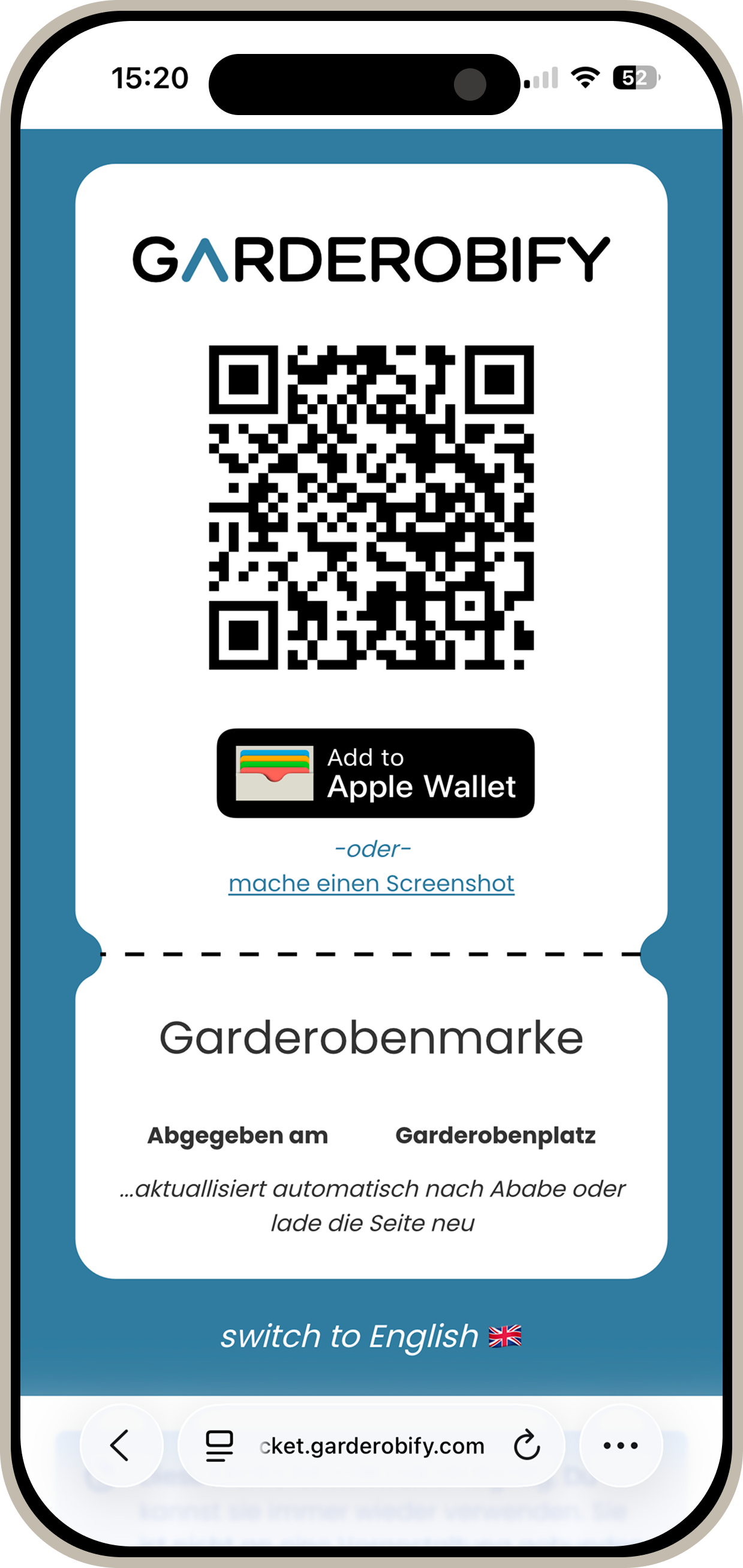 Garderobify Ticket-App